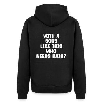 Si vous avez besoin de cheveux avec un corps comme celui-ci, - Veste à capuche bio Premium Unisexe - noir - Dos - Nico (187cm)
