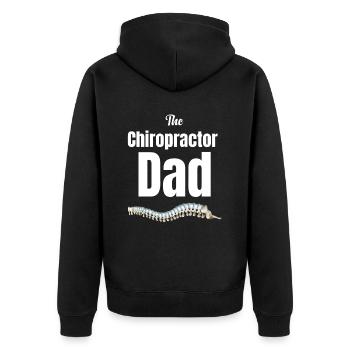 Der Chiropraktiker Papa, Körperliche Massage, - Unisex Premium Bio Zip Hoodie - Schwarz - Hinten - Nico (187cm)