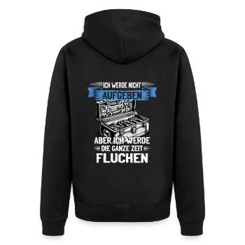 Artisan N’abandonnez jamais, jurez de manière créative ! - Veste à capuche bio Premium Unisexe - noir - Dos - Nico (187cm)