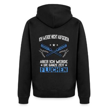 Artisan N’abandonnez jamais, jurez de manière créative ! - Veste à capuche bio Premium Unisexe - noir - Dos - Nico (187cm)