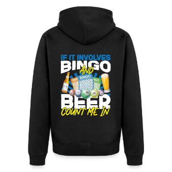 Bingo Player Beer If It Involves - Unisex Premium Organic Zip Hoodie - black - Back - Nico (187cm)
