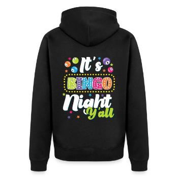 Bingo Player C’est la soirée bingo - Veste à capuche bio Premium Unisexe - noir - Dos - Nico (187cm)