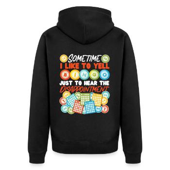 Bingo Player Sometimes I Like To - Unisex Premium Bio Zip Hoodie - Schwarz - Hinten - Nico (187cm)