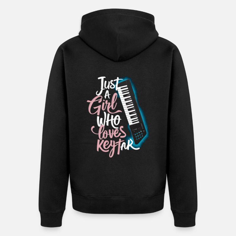 Keytar Keyboard Geschenk - Unisex Premium Bio Zip Hoodie - Schwarz