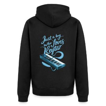 Keytar Keyboard Gift - Unisex Premium Organic Zip Hoodie - black - Back - Nico (187cm)