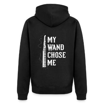 Keytar Keyboard Gift - Unisex Premium Organic Zip Hoodie - black - Back - Nico (187cm)