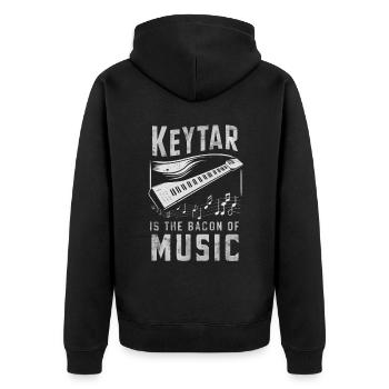 Keytar Keyboard Gift - Unisex Premium Organic Zip Hoodie - black - Back - Nico (187cm)