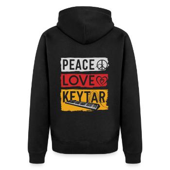 Keytar Keyboard Gift - Unisex Premium Organic Zip Hoodie - black - Back - Nico (187cm)
