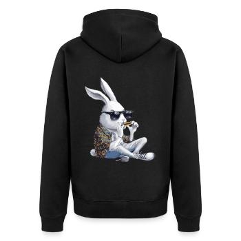 Harmonica Playing Gift - Unisex Premium Organic Zip Hoodie - black - Back - Nico (187cm)