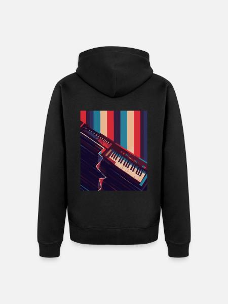 Keytar Keyboard Gift - Unisex Premium Organic Zip Hoodie - black