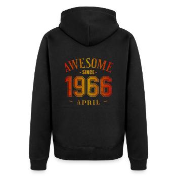 April 1966 - Geburtstag im April Awesome - Unisex Premium Bio Zip Hoodie - Schwarz - Hinten - Nico (187cm)