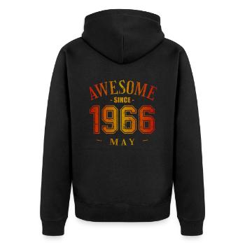 May 1966 - Geburtstag im Mai Awesome - Unisex Premium Bio Zip Hoodie - Schwarz - Hinten - Nico (187cm)