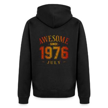 July 1976 - Geburtstag im Juli Awesome - Unisex Premium Bio Zip Hoodie - Schwarz - Hinten - Nico (187cm)
