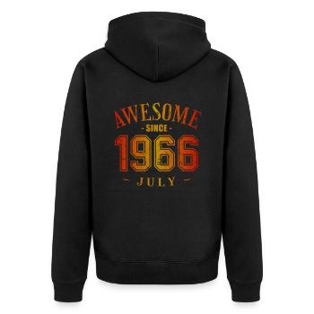 July 1966 - Geburtstag im Juli Awesome - Unisex Premium Bio Zip Hoodie - Schwarz - Hinten - Nico (187cm)