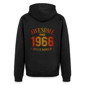 Décembre 1966 - Anniversaire en décembre Génial - Veste à capuche bio Premium Unisexe - noir - Dos - Nico (187cm)