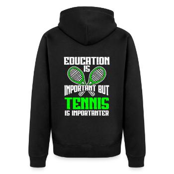 Tennis Art Retired Tennis Player Racket - Unisex Premium Bio Zip Hoodie - Schwarz - Hinten - Nico (187cm)