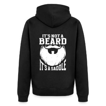 Beard Saying Bearded Father Husband - Unisex Premium Organic Zip Hoodie - black - Back - Nico (187cm)