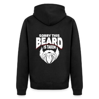Beard Saying Bearded Father Husband - Unisex Premium Organic Zip Hoodie - black - Back - Nico (187cm)