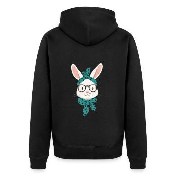 Maman Lapin Mignon Lapin Maman Mignon Lapin de Pâques - Veste à capuche bio Premium Unisexe - noir - Dos - Nico (187cm)
