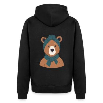 Funny Mama Bear Mother Bear Bear Lover - Unisex Premium Organic Zip Hoodie - black - Back - Nico (187cm)