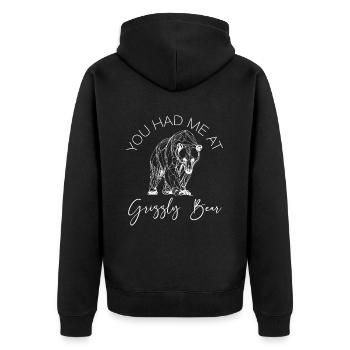 Grizzly Bear Brown Bear Bear - Unisex Premium Organic Zip Hoodie - black - Back - Nico (187cm)
