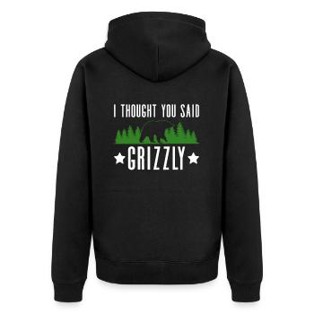 Grizzly Bear Brown Bear Bear - Unisex Premium Organic Zip Hoodie - black - Back - Nico (187cm)