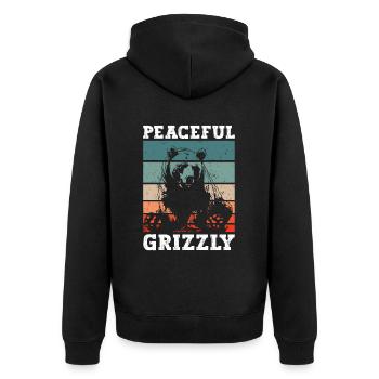 Grizzly Ours brun Ours brun - Veste à capuche bio Premium Unisexe - noir - Dos - Nico (187cm)