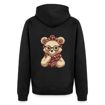 Drôle Maman Ours Mère Ours Ours Amoureux de l’Ours - Veste à capuche bio Premium Unisexe - noir - Dos - Nico (187cm)