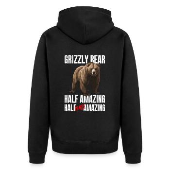 Grizzly Bear Brown Bear Bear - Unisex Premium Organic Zip Hoodie - black - Back - Nico (187cm)