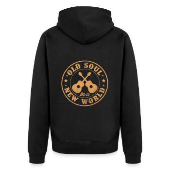 Country - Unisex Premium Organic Zip Hoodie - black - Back - Nico (187cm)