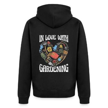 Jardinier amoureux du jardinage Horticulteur - Veste à capuche bio Premium Unisexe - noir - Dos - Nico (187cm)