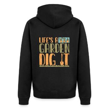 La vie de jardinier est un jardin Creusez-le Jardinage Plantation - Veste à capuche bio Premium Unisexe - noir - Dos - Nico (187cm)