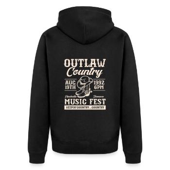 Country Music Countrymusic Geschenk - Unisex Premium Bio Zip Hoodie - Schwarz - Hinten - Nico (187cm)