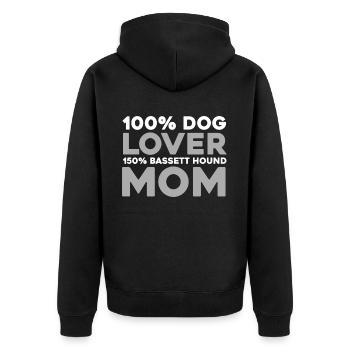 Chien Bassett - Veste à capuche bio Premium Unisexe - noir - Dos - Nico (187cm)