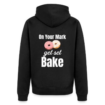 Ready, bake! Culinary bread - Unisex Premium Organic Zip Hoodie - black - Back - Nico (187cm)