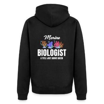 Meeresbiologe Ein Titel Knapp Über Queen - Unisex Premium Bio Zip Hoodie - Schwarz - Hinten - Nico (187cm)
