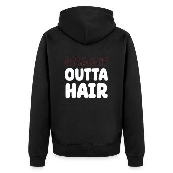 Coiffeur barbu chauve Straight Outta Hair - Veste à capuche bio Premium Unisexe - noir - Dos - Nico (187cm)