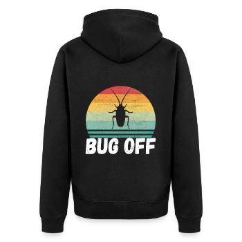 Schädlingsbekämpfung Kammerjäger - Unisex Premium Bio Zip Hoodie - Schwarz - Hinten - Nico (187cm)