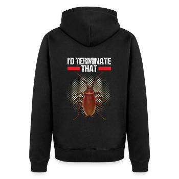 Exterminateur de lutte antiparasitaire - Veste à capuche bio Premium Unisexe - noir - Dos - Nico (187cm)