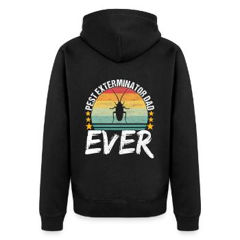 Schädlingsbekämpfung Kammerjäger - Unisex Premium Bio Zip Hoodie - Schwarz - Hinten - Nico (187cm)