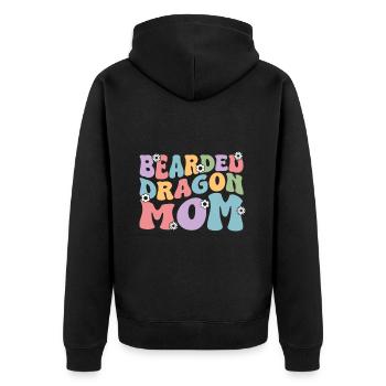Bärde Drachenliebhaber Pogona Reptile Eidechse - Unisex Premium Bio Zip Hoodie - Schwarz - Hinten - Nico (187cm)