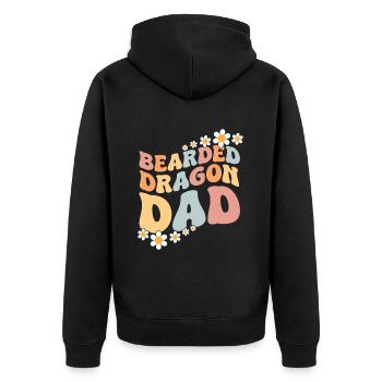 Bärde Drachenliebhaber Pogona Reptile Eidechse - Unisex Premium Bio Zip Hoodie - Schwarz - Hinten - Nico (187cm)