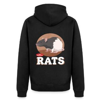 Rats, Rat Owner, Rat Lover Gift - Unisex Premium Organic Zip Hoodie - black - Back - Nico (187cm)