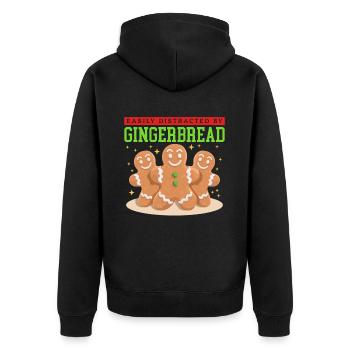 Lebkuchenmann Lebkuchen Lebkuchenmänner Geschenk - Unisex Premium Bio Zip Hoodie - Schwarz - Hinten - Nico (187cm)