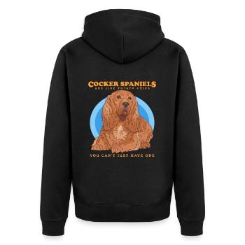 Cocker Spaniel English Cocker Spaniel Gift - Unisex Premium Organic Zip Hoodie - black - Back - Nico (187cm)