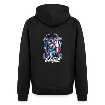 Patriote Patriotic Lineman High Voltage Patriotisme - Veste à capuche bio Premium Unisexe - noir - Dos - Nico (187cm)