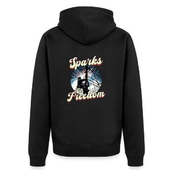 Le joueur de ligne patriotique Sparks of Freedom - Veste à capuche bio Premium Unisexe - noir - Dos - Nico (187cm)