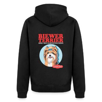 Biewer Terriers Are Like Dog Owners Gift - Unisex Premium Organic Zip Hoodie - black - Back - Nico (187cm)