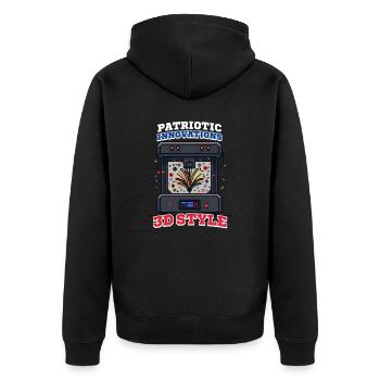 Impression 3D patriotique Innovations patriotiques - Veste à capuche bio Premium Unisexe - noir - Dos - Nico (187cm)