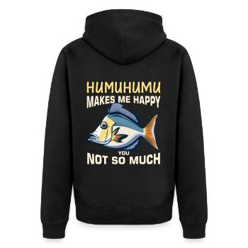 Hawaiian triggerfish Humuhumunukunukuapua'a - Unisex Premium Organic Zip Hoodie - black - Back - Nico (187cm)